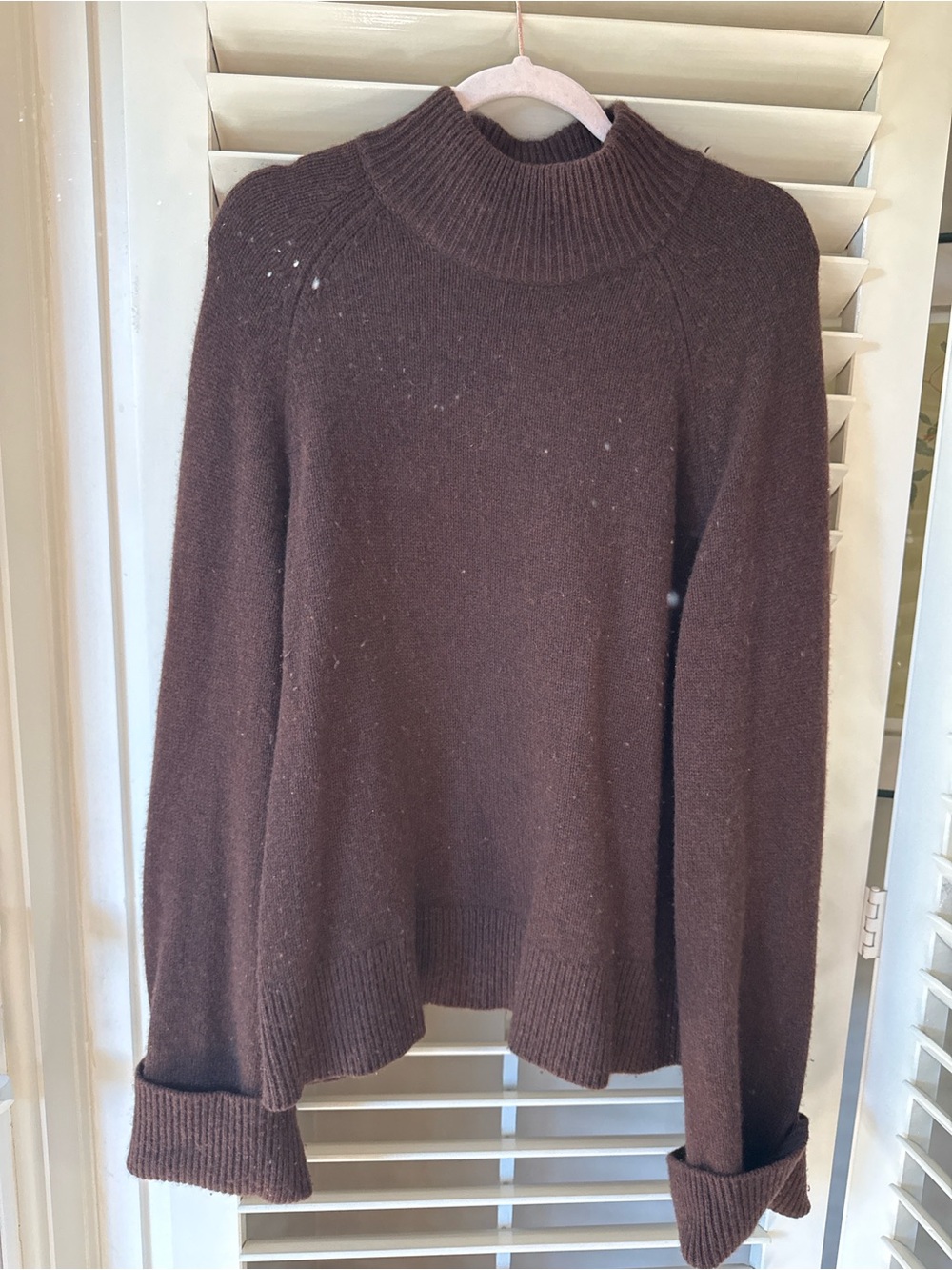 Reformation Chocolate Brown Turtleneck Sweater